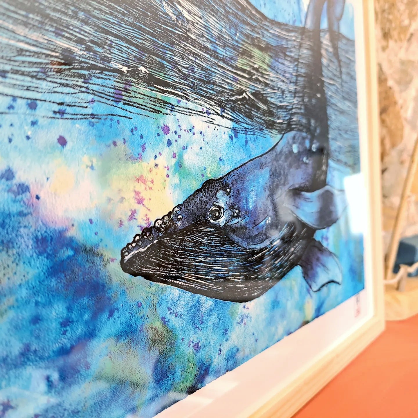 Tirage d'art "La baleine" 100% coton A4
