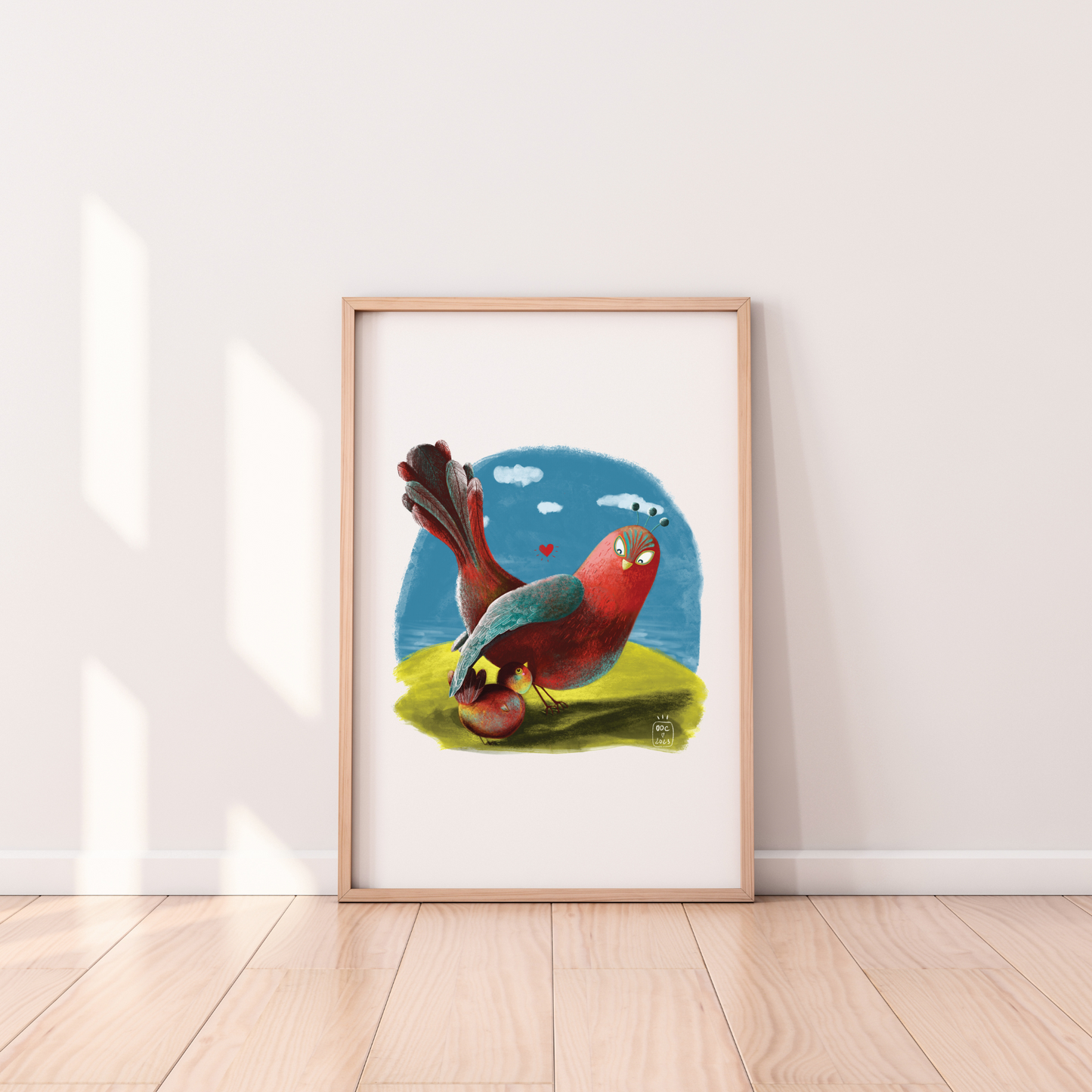 Tirage d'art "Les oiseaux" 100% coton A4