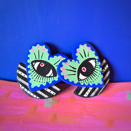 Boucles d'oreilles "eye" vert