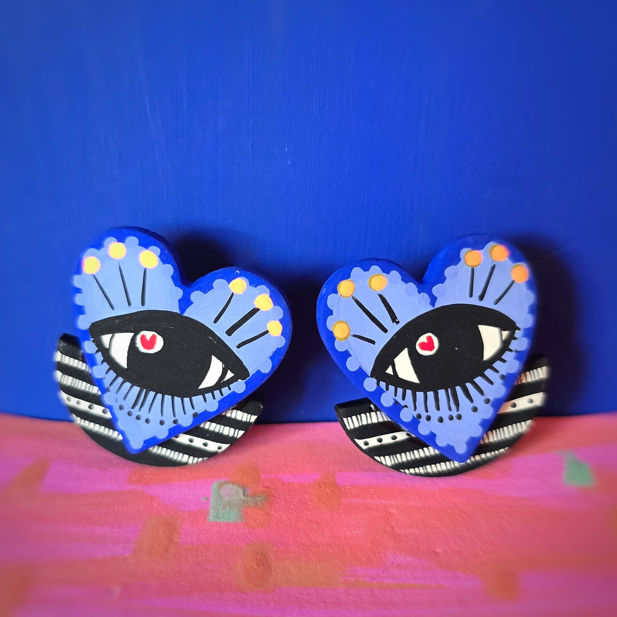 Boucles d'oreilles "eye" bleu