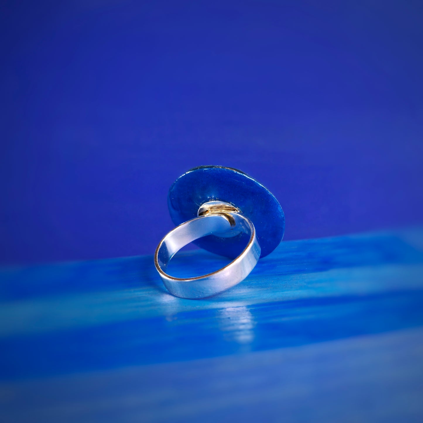 Bague réglable "Ocean" , bleu, vert d'eau - Aquarelle