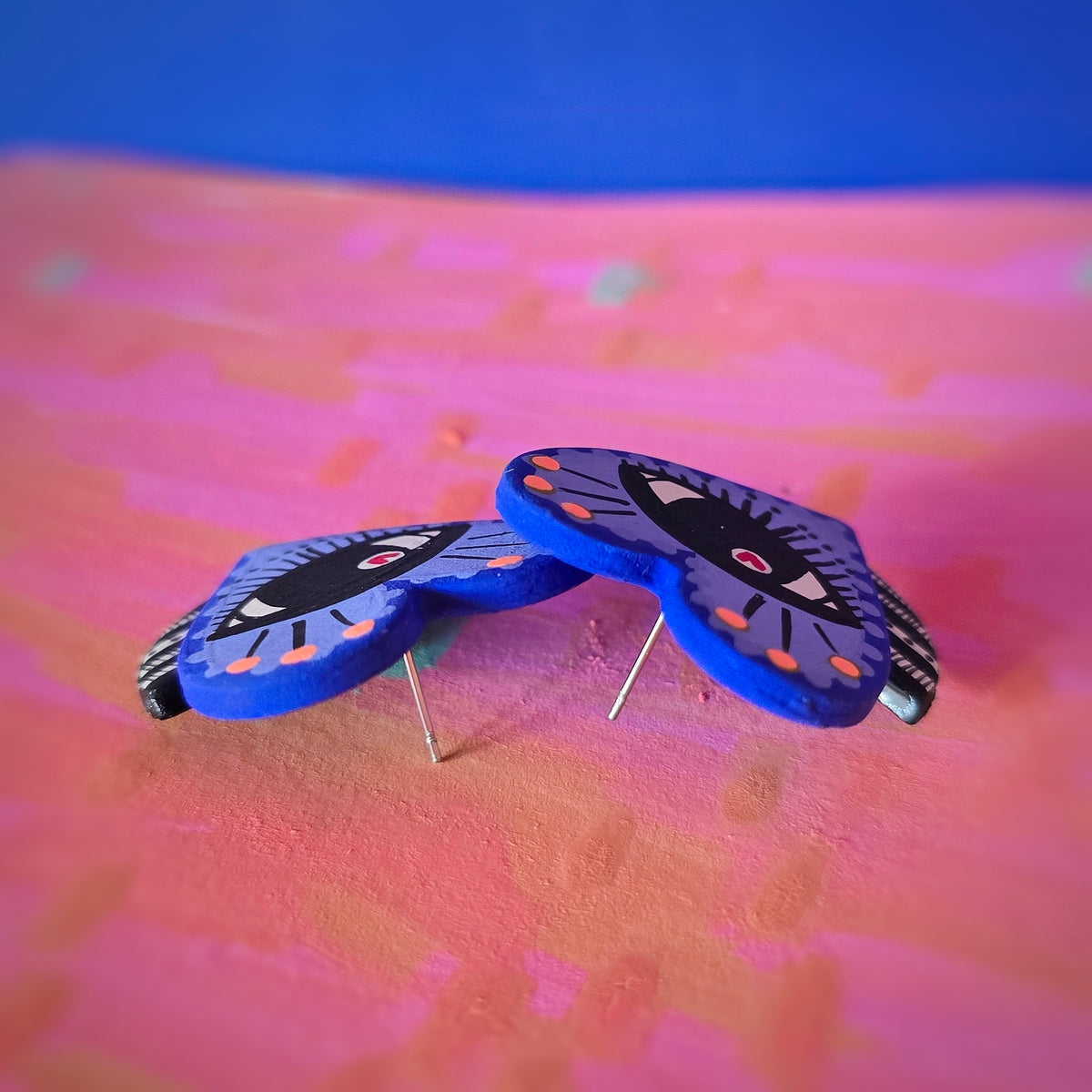 Boucles d'oreilles "eye" bleu