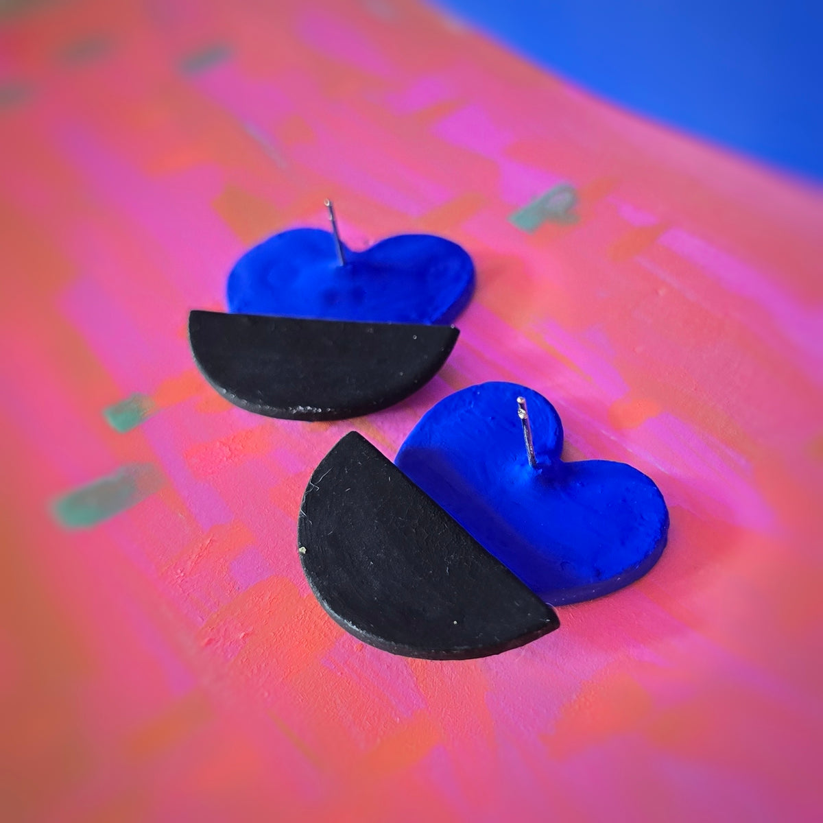 Boucles d'oreilles "eye" bleu
