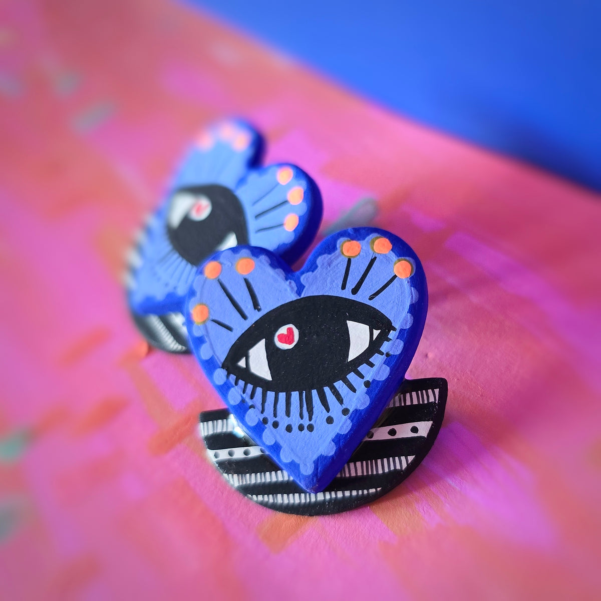 Boucles d'oreilles "eye" bleu