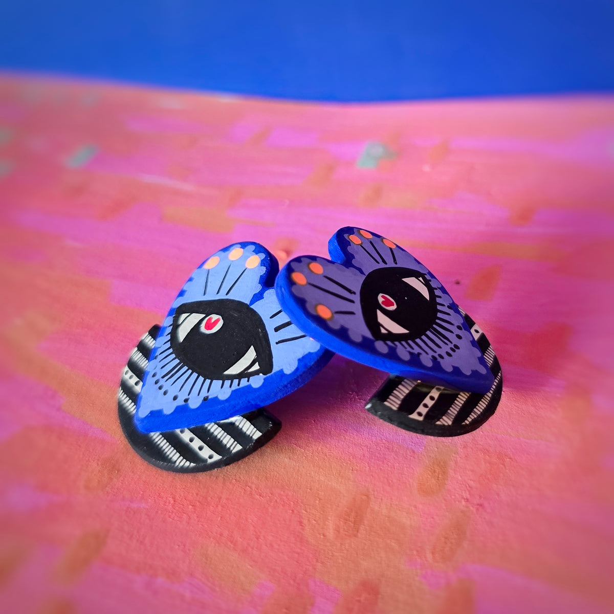 Boucles d'oreilles "eye" bleu